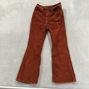 Levis 70s High Rise Flare Corduroy Jeans Womens 27 Mahogany Rust Red Big E Pants